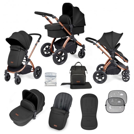 Ickle Bubba Stomp Luxe 2 in 1 Pram Bundle Midnight Bronze